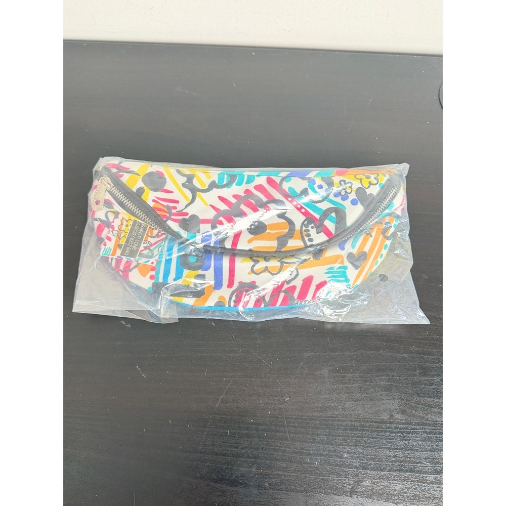 Brighton Graffiti Love Crossbody Belt Bag Multi Color Heart Flower D30265 NWT